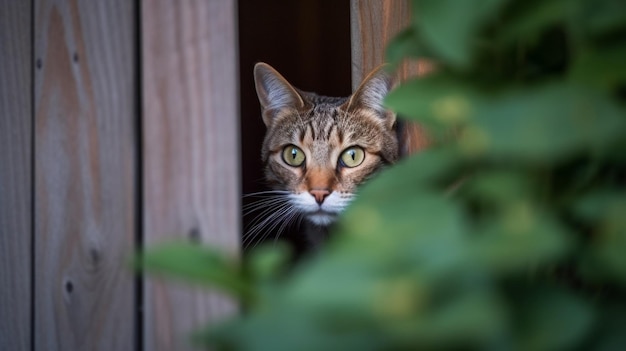 Un chat regardant par la fenêtre