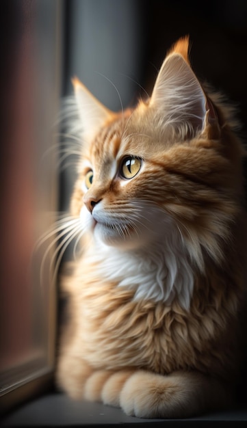 Un chat regardant par la fenêtre