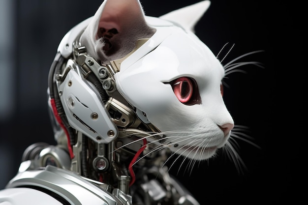 Un chat robot d'intelligence artificielle Un concept futuriste