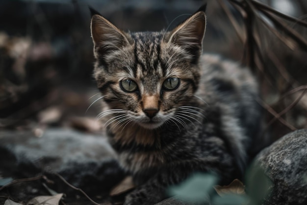 Chat sans maison chaton abandonné chaton de rue