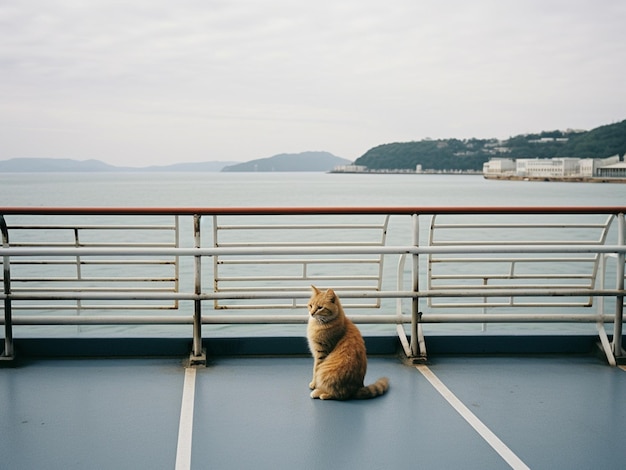 chat se détendant dans le chantier naval