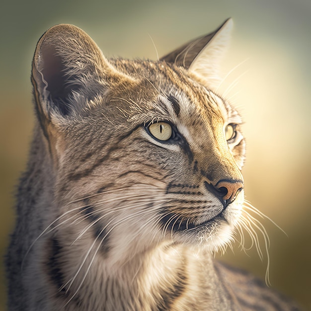 Chat serengeti réaliste sur fond extérieur naturel ravissant
