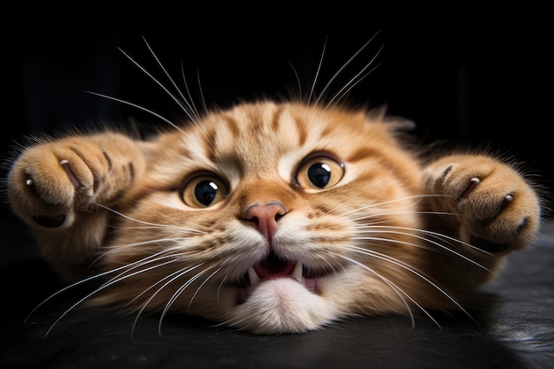 Le chat souriant drôle ment