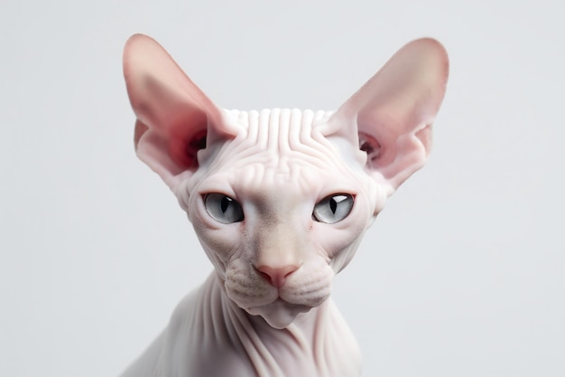 Chat Sphynx sur fond blanc