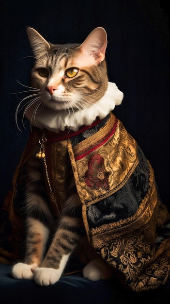 Photo le chat en tant que noble de la renaissance