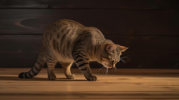 Un chat tendre qui caresse un chaton mignon et délicat généré par l'IA