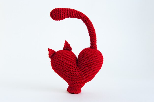 Chat tricoté en cadeau pour la Saint Valentin