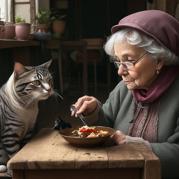 Le chat et la vieille mère.