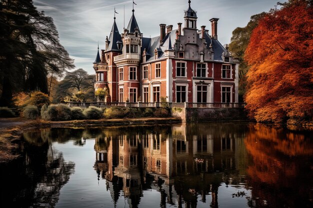 Photo un château avec un château au sommet