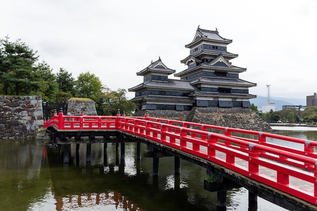 Château de Matsumoto et pont rouge