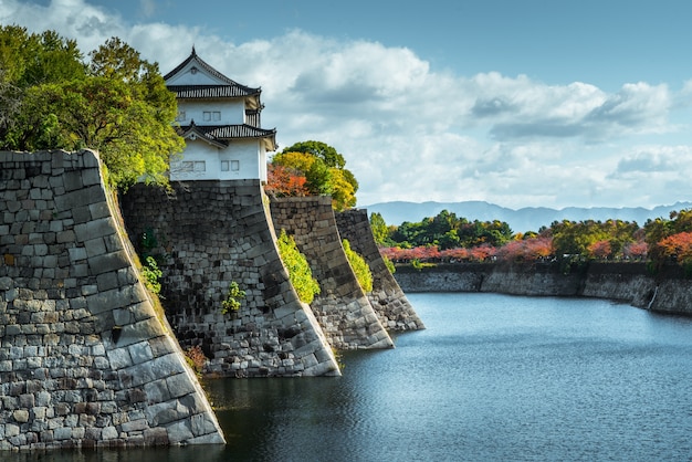 Château d&#39;Osaka par la rivière