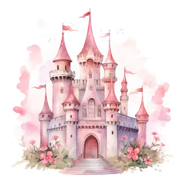 Photo le château de la princesse aquarelle est isolé.