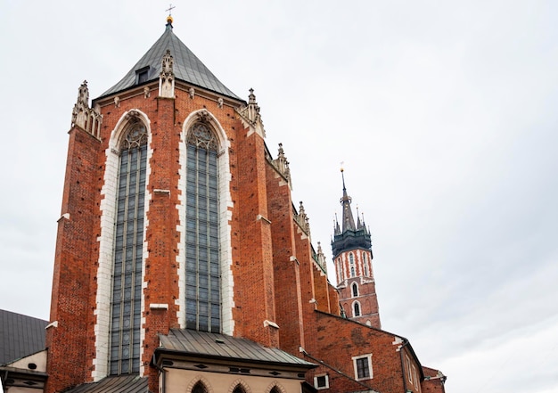 Château royal de la cathédrale sur la colline de Wawel Cracovie Pologne l'après-midi brumeux