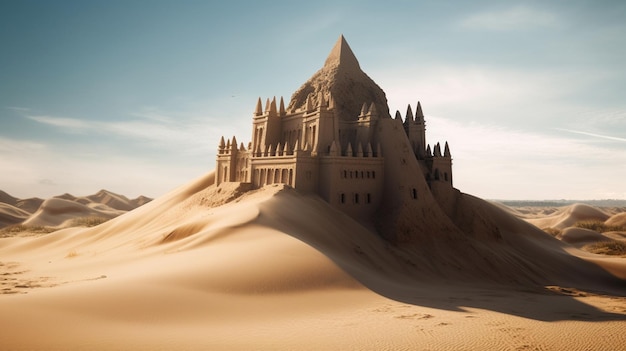 Château de sable dans le désert