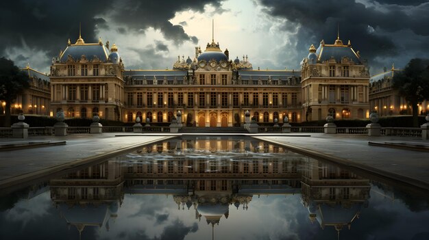 Photo château de versailles rendu 3d