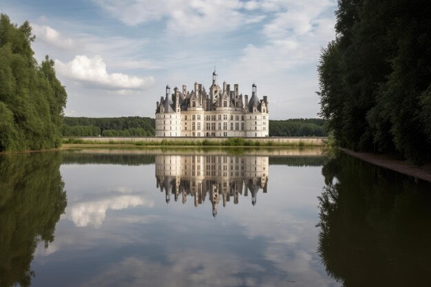 Photo châteaux majestueux sur les rives de la loire france générative ia