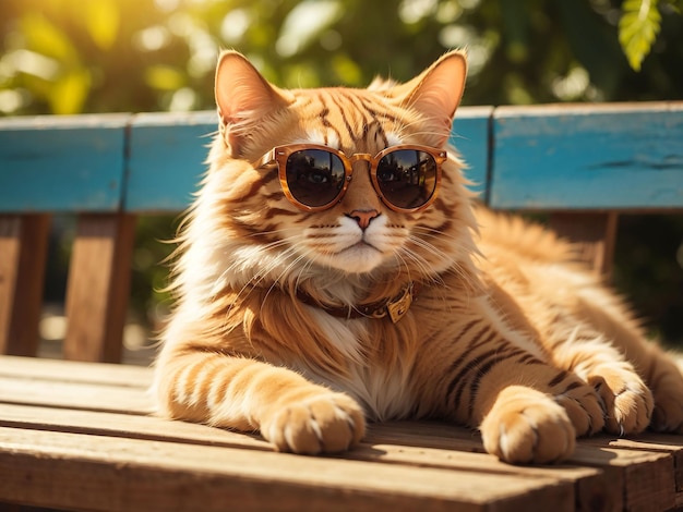 Un chaton adorable avec des lunettes de soleil