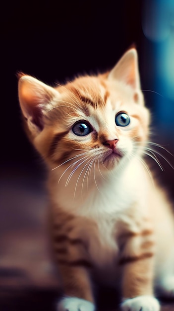 Un chaton aux yeux bleus