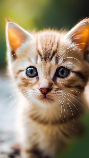 Photo un chaton aux yeux verts