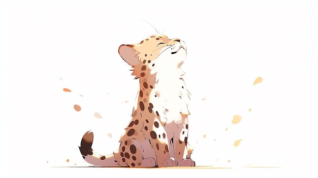 Chaton Chat Jaguar Léopard anime style dessin animé