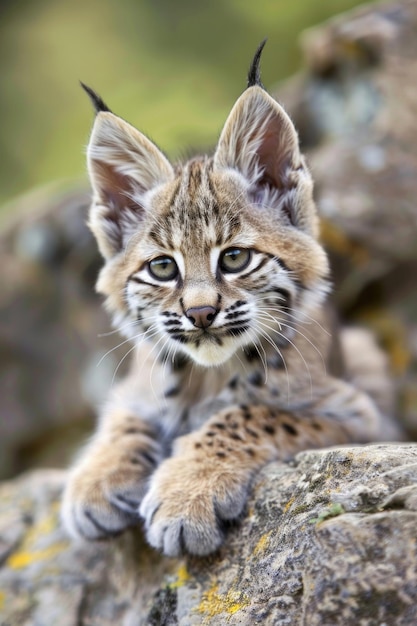 Un chaton curieux avec de grandes oreilles et une expression ludique.