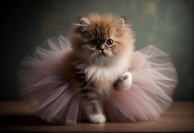 Chaton dans un tutu généré par l'IA