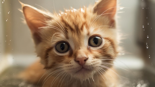 Un chaton avec un fond blanc