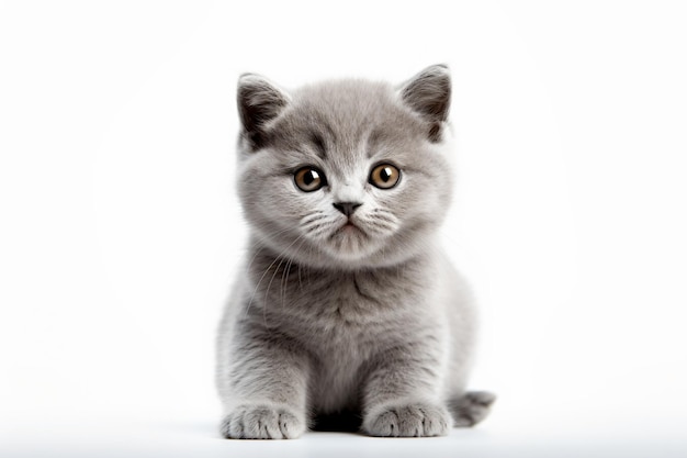 Un chaton avec un fond blanc