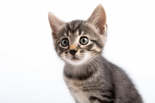 Un chaton avec un fond blanc