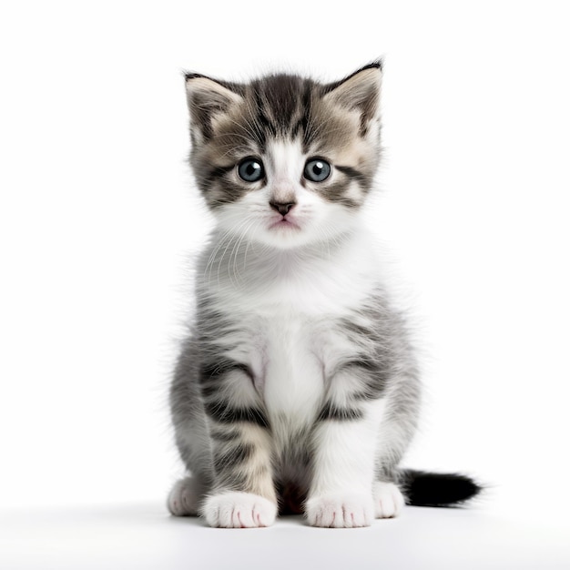 Chaton isolé sur un fond blanc blanc