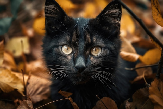 Un chaton noir IA générative