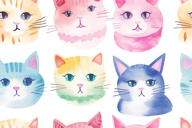 Photo des chats en aquarelle avec des rêves de pétales