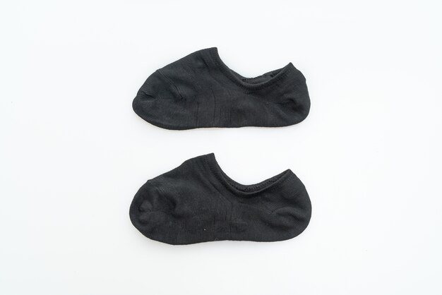 chaussette noire isolée sur blanc