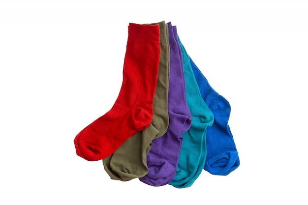 Chaussettes colorées isolés sur fond blanc.