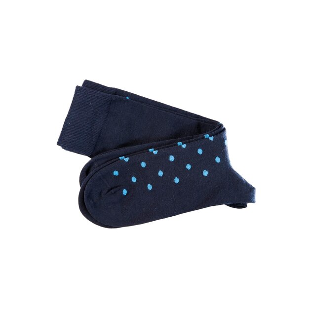 Chaussettes en coton noir sans motif et avec mocap à pois bleus pour le design