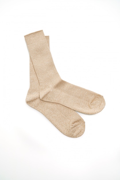 chaussettes marron isolés