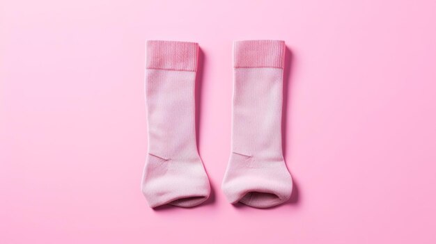 Chaussettes roses sur fond rose