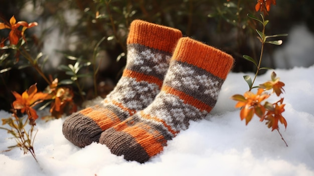 Des chaussettes à tricoter douces et confortables, parfaites pour se réchauffer les jours froids.