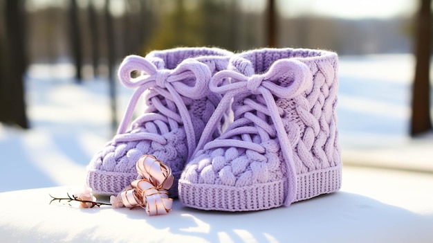 Chaussons pour bébé faits maison tissés avec amour un cadeau d'hiver douillet