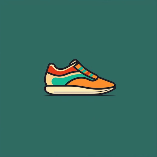 chaussure logo vecteur simple plat couleur