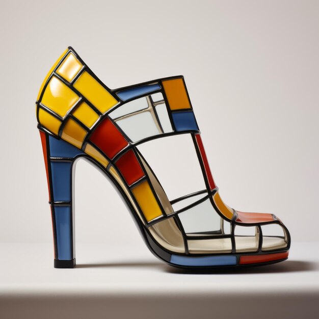 Chaussure à mosaïque moderne inspirée par Mondrian Mike Phelps 2013