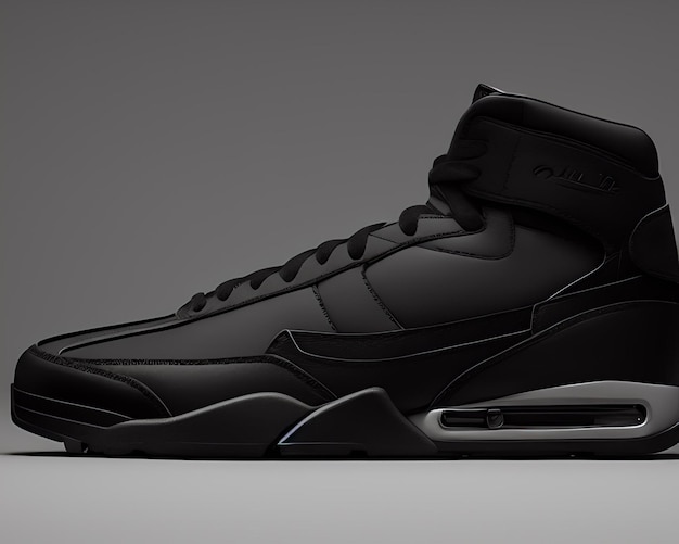 Une chaussure nike air max noire avec une semelle noire.