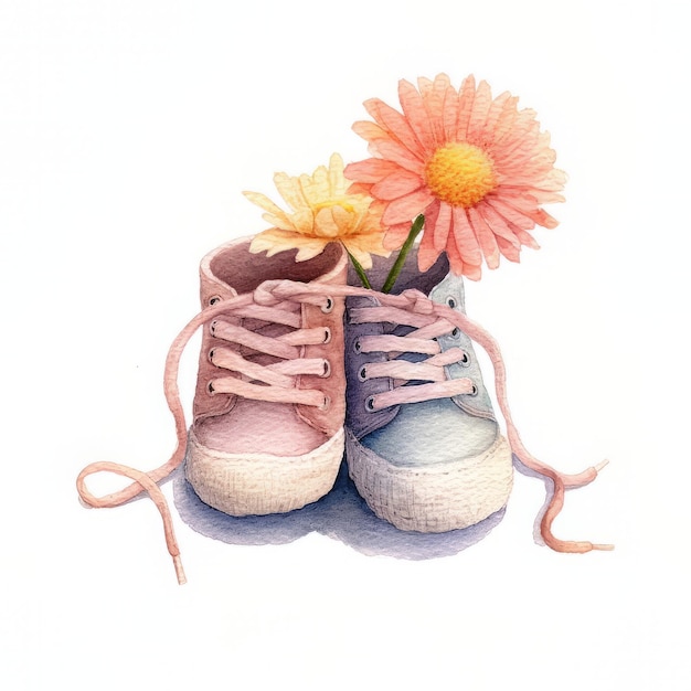 chaussures de bébé aquarelle