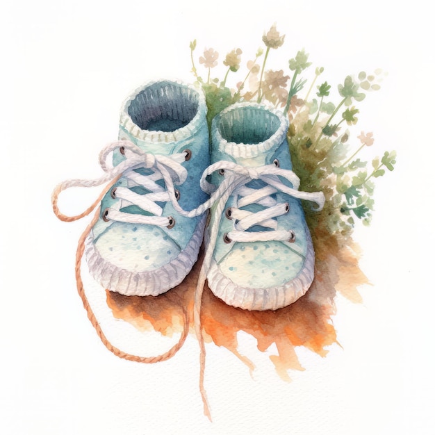 chaussures de bébé aquarelle