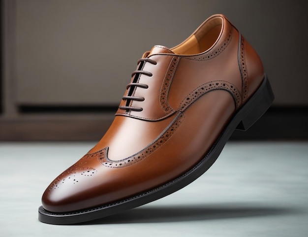 Chaussures de bureau en cuir brun