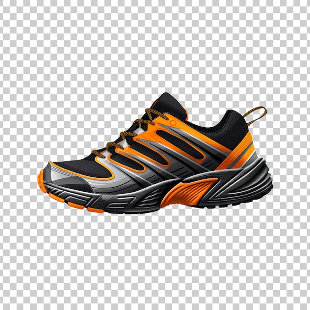 Chaussures de course ou de sport sur fond transparent