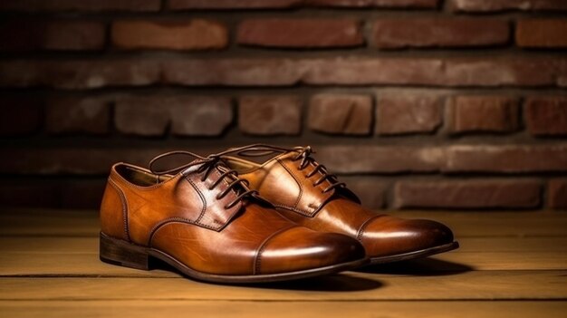 Chaussures en cuir brun pour hommes