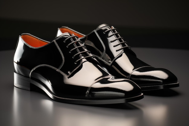 Chaussures en cuir patentées pour messieurs IA générative