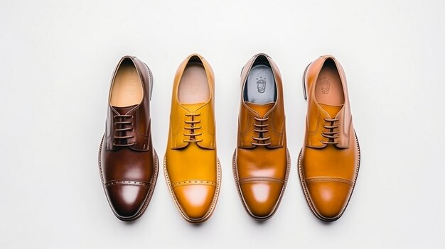 Chaussures en cuir pour hommes à fond blanc