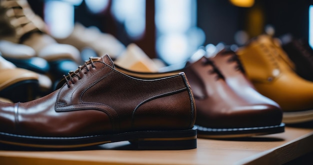 Chaussures homme une boutique avec effet bokeh